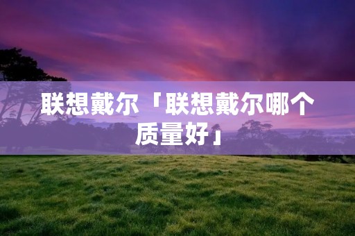 联想戴尔「联想戴尔哪个质量好」