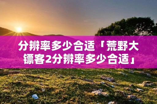 分辨率多少合适「荒野大镖客2分辨率多少合适」 分辨率多少合适「荒野大镖客2分辨率多少合适」