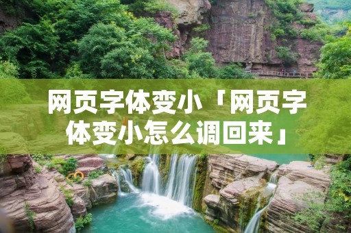 网页字体变小「网页字体变小怎么调回来」