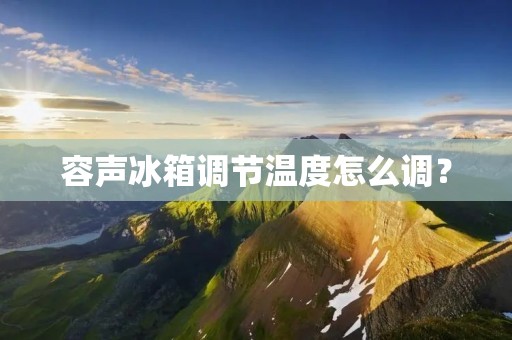 容声冰箱调节温度怎么调? 容声冰箱调节温度怎么调?