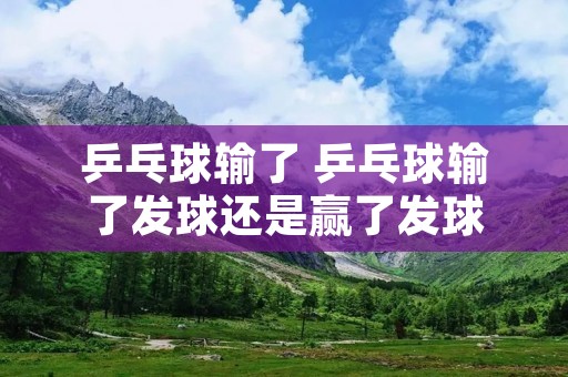 乒乓球输了 乒乓球输了发球还是赢了发球 乒乓球输了 乒乓球输了发球还是赢了发球
