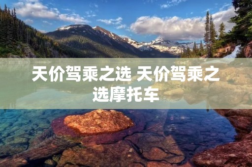 天价驾乘之选 天价驾乘之选摩托车