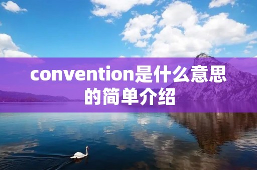 convention是什么意思的简单介绍