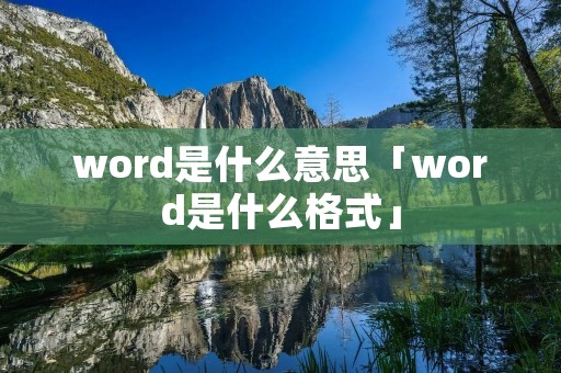 word是什么意思「word是什么格式」 word是什么意思「word是什么格式」
