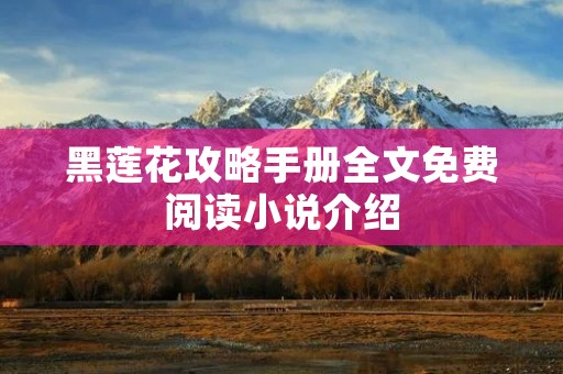 黑莲花攻略手册全文免费阅读小说介绍