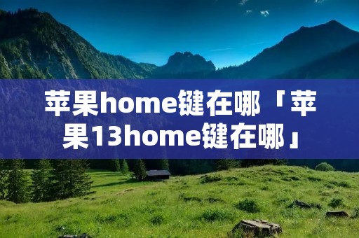 苹果home键在哪「苹果13home键在哪」