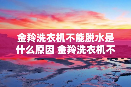 金羚洗衣机不能脱水是什么原因 金羚洗衣机不进水不转动是怎么回事 金羚洗衣机不能脱水是什么原因 金羚洗衣机不进水不转动是怎么回事