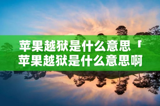 苹果越狱是什么意思「苹果越狱是什么意思啊」