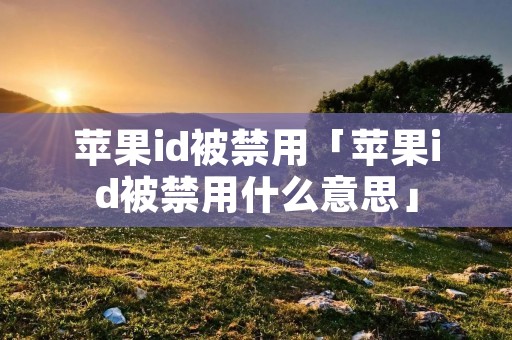 苹果id被禁用「苹果id被禁用什么意思」