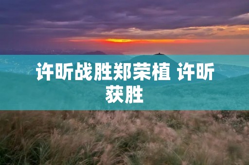 许昕战胜郑荣植 许昕获胜