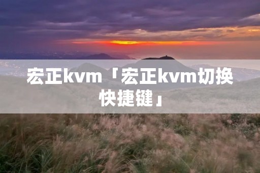 宏正kvm「宏正kvm切换快捷键」