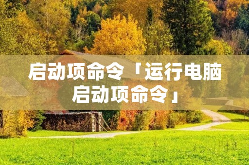 启动项命令「运行电脑启动项命令」