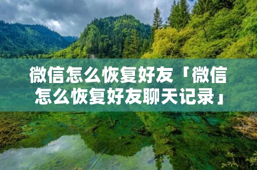 微信怎么恢复好友「微信怎么恢复好友聊天记录」
