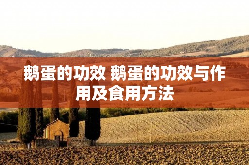 鹅蛋的功效 鹅蛋的功效与作用及食用方法