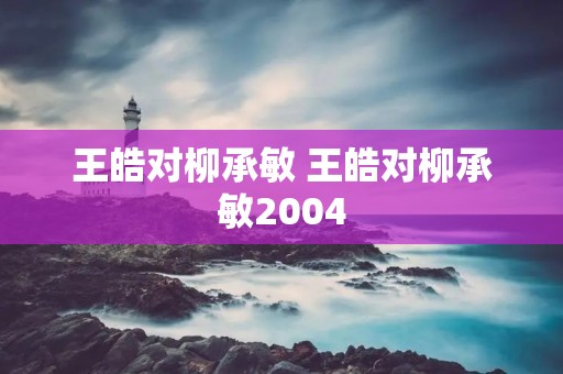 王皓对柳承敏 王皓对柳承敏2004 王皓对柳承敏 王皓对柳承敏2004