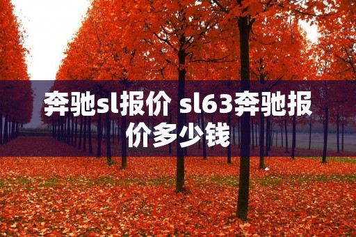 奔驰sl报价 sl63奔驰报价多少钱