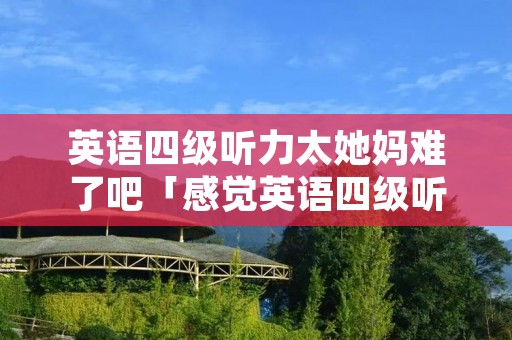 英语四级听力太她妈难了吧「感觉英语四级听力好难」