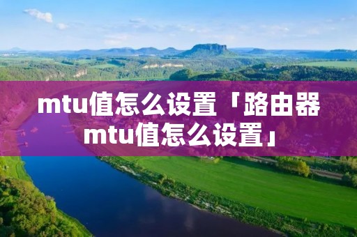 mtu值怎么设置「路由器mtu值怎么设置」