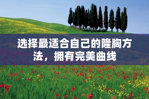 选择最适合自己的隆胸方法,拥有完美曲线 选择最适合自己的隆胸方法,拥有完美曲线