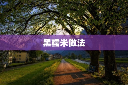 黑糯米做法:打造美味与健康的佳品 黑糯米做法:打造美味与健康的佳品