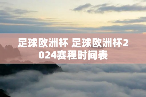 足球欧洲杯 足球欧洲杯2024赛程时间表