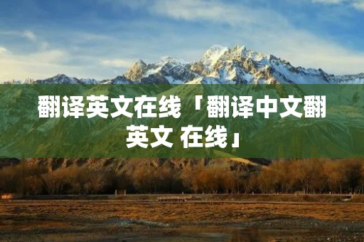翻译英文在线「翻译中文翻英文 在线」 翻译英文在线「翻译中文翻英文 在线」