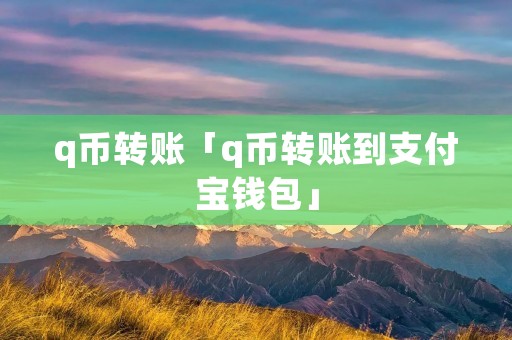 q币转账「q币转账到支付宝钱包」