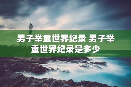 男子举重世界纪录 男子举重世界纪录是多少