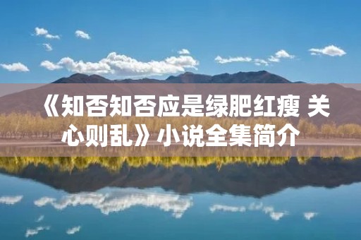《知否知否应是绿肥红瘦 关心则乱》小说全集简介