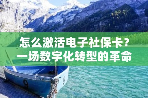 怎么激活电子社保卡？一场数字化转型的革命正在悄然发生，电子社保卡作为其中的一项创新举措，正逐渐走入人们的生活。作为一种新型的社会保障卡，电子社保卡的激活过程相对较为复杂，但只要按照正确的步骤进行操作，就能够顺利完成激活。下面将详细描述激活电子社保卡的步骤和注意事项，帮助您轻松完成激活过程。