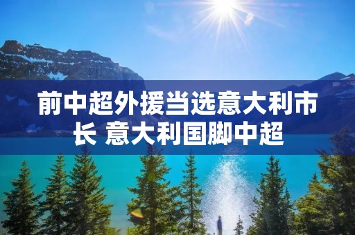 前中超外援当选意大利市长 意大利国脚中超