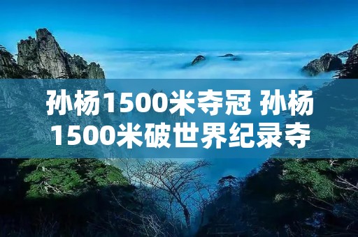 孙杨1500米夺冠 孙杨1500米破世界纪录夺冠视频