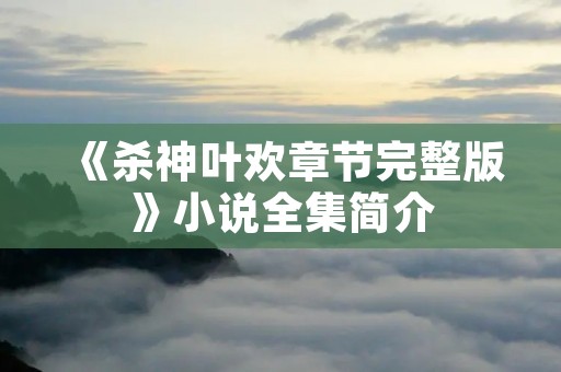 《杀神叶欢章节完整版》小说全集简介