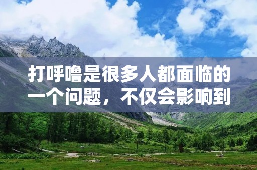 打呼噜是很多人都面临的一个问题，不仅会影响到自己的睡眠质量，还会给他人带来困扰。那么，怎样治疗打呼噜呢？下面将详细介绍一些有效的方法。