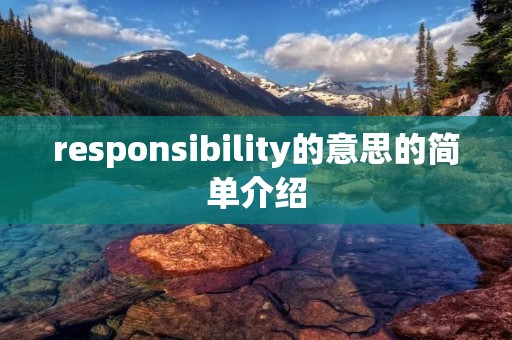responsibility的意思的简单介绍