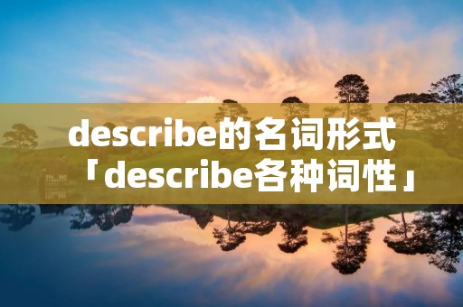describe的名词形式「describe各种词性」
