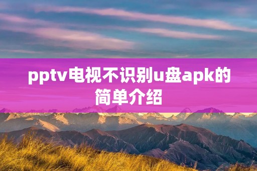 pptv电视不识别u盘apk的简单介绍 pptv电视不识别u盘apk的简单介绍