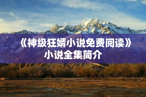《神级狂婿小说免费阅读》小说全集简介