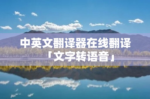 中英文翻译器在线翻译「文字转语音」