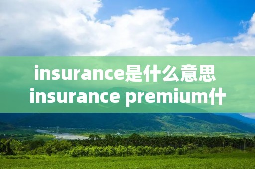 insurance是什么意思 insurance premium什么意思中文