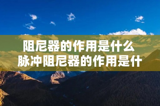 阻尼器的作用是什么 脉冲阻尼器的作用是什么