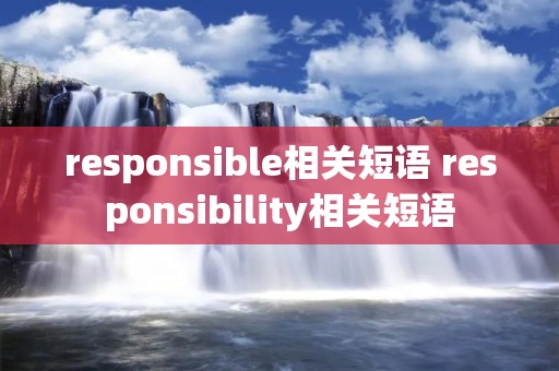 responsible相关短语 responsibility相关短语