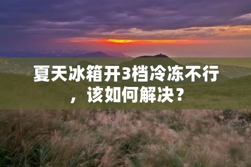 夏天冰箱开3档冷冻不行,该如何解决? 夏天冰箱开3档冷冻不行,该如何解决?