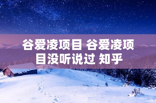 谷爱凌项目 谷爱凌项目没听说过 知乎