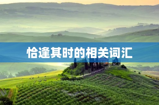恰逢其时的相关词汇:适逢其时、正巧、正逢其时、正是时候、恰好、恰好的、刚好、刚巧、正好合适、正好的时机、正值时机、正值良机、正遇其时