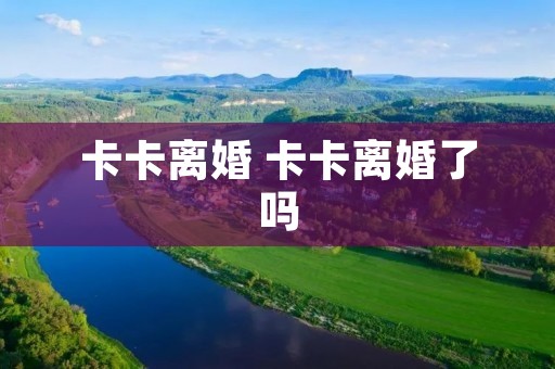卡卡离婚 卡卡离婚了吗