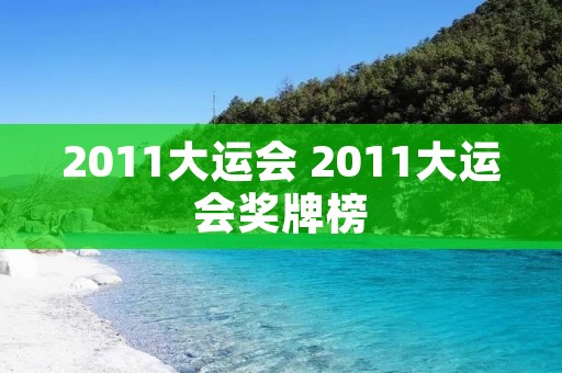 2011大运会 2011大运会奖牌榜
