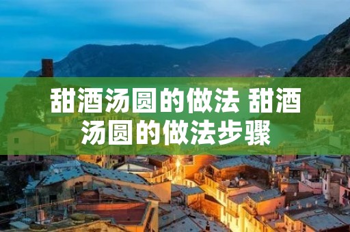 甜酒汤圆的做法 甜酒汤圆的做法步骤