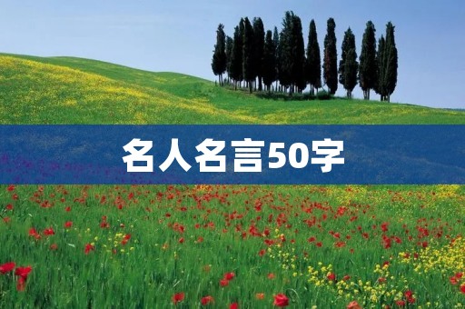 名人名言50字：智者善于学习，勇者善于创造，强者善于坚持，普通人善于梦想。