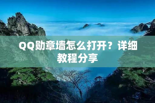 QQ勋章墙怎么打开?详细教程分享